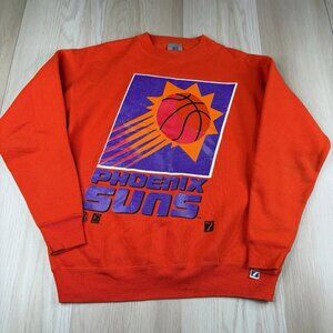 Vintage 90's Phoenix Suns Logo 7 Crewneck Sweater Men’s Size M Medium Orange